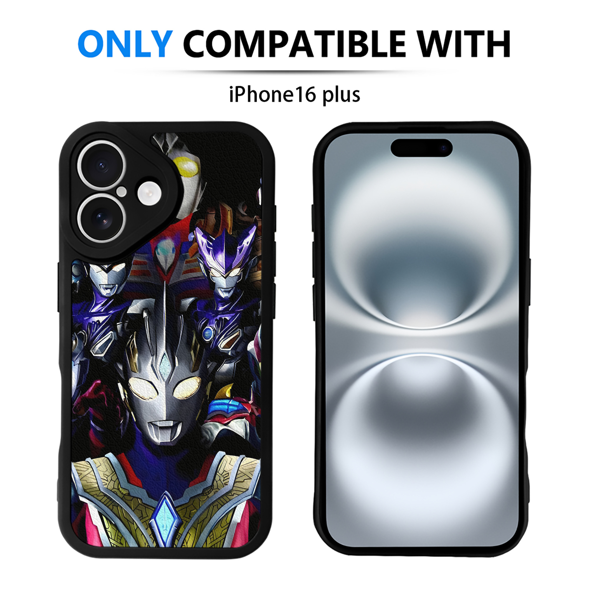 （画像用） ウルトラマン Ultraman 【iPhone 16シリーズ対応】シリコンスマホケース（レザー調） 材質：シリコン